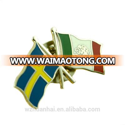 custom national flag shaped international conference used enamel bagdes