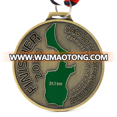 promotional 3d custom logo sport sandyblast medal sport medallion no minimum order