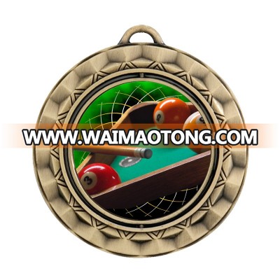 gold plating printing soft enamel epoxy metal billiards medal design