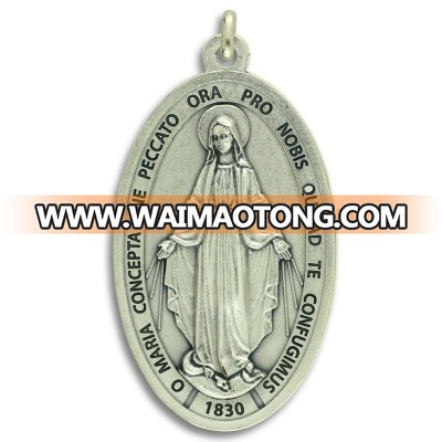 custom make commemorative metal stainless steel religious miraculous medal