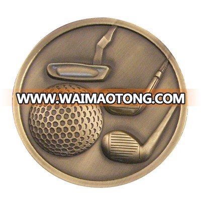 make shape coin die casting zinc alloy gold plated golf medal of honor